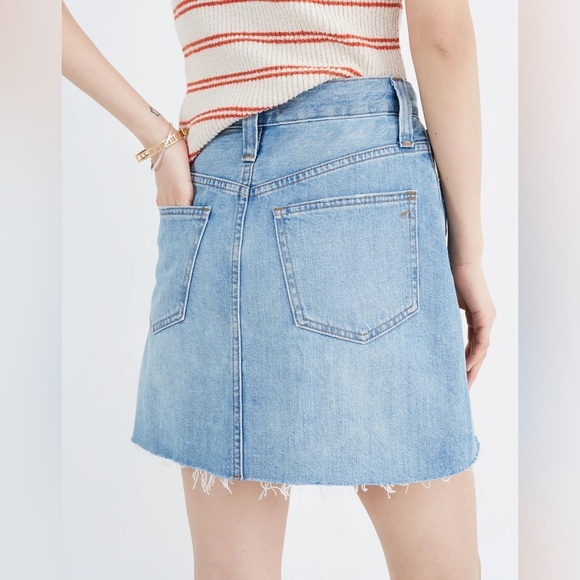 Madewell Womens High Waist Denim A-Line Mini Jean Skirt Size 26 - Picture 9 of 9